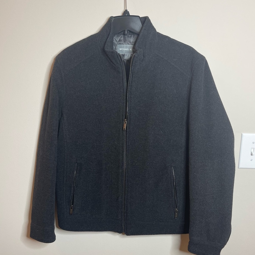 Michael Kors Charcoal Mens Wool Bomber Size S